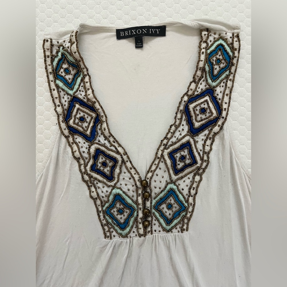 Gorgeous beaded flowy tank